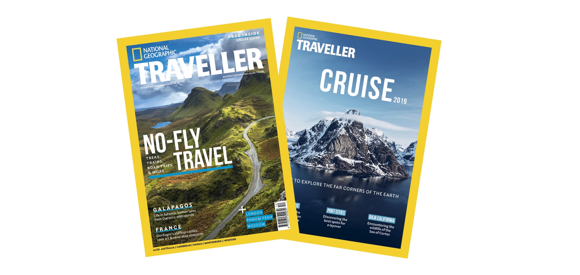 National Geographic Traveller (UK) December issue and Cruise guide covers.
