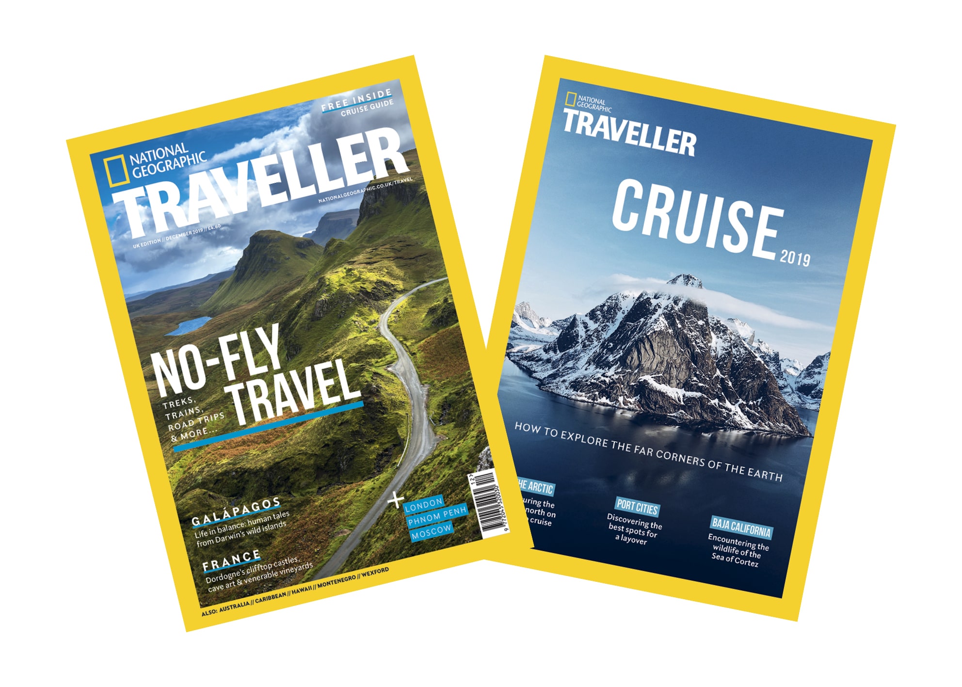 National Geographic Traveller (UK) December issue and Cruise guide covers.