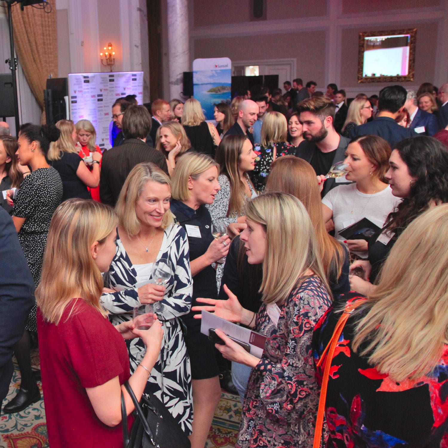 Attendees networking at the Travel Media Awards