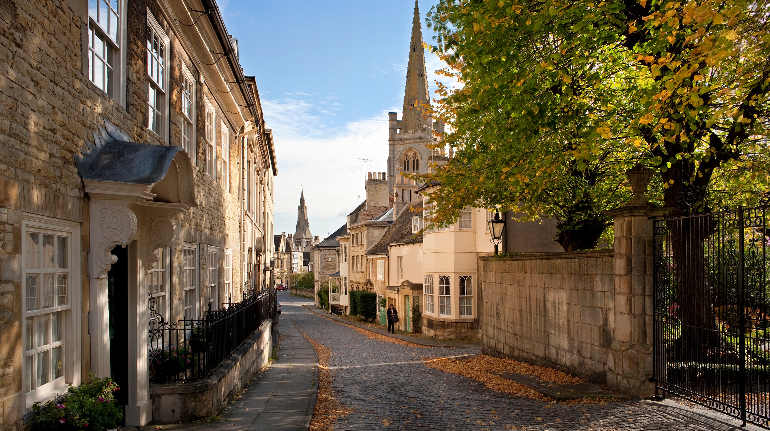 Barn Hill, Stamford. The Lincolnshire town is full of buttery Georgian architecture, excellent pubs and a vibrant shopping scene. Image: Getty Images
