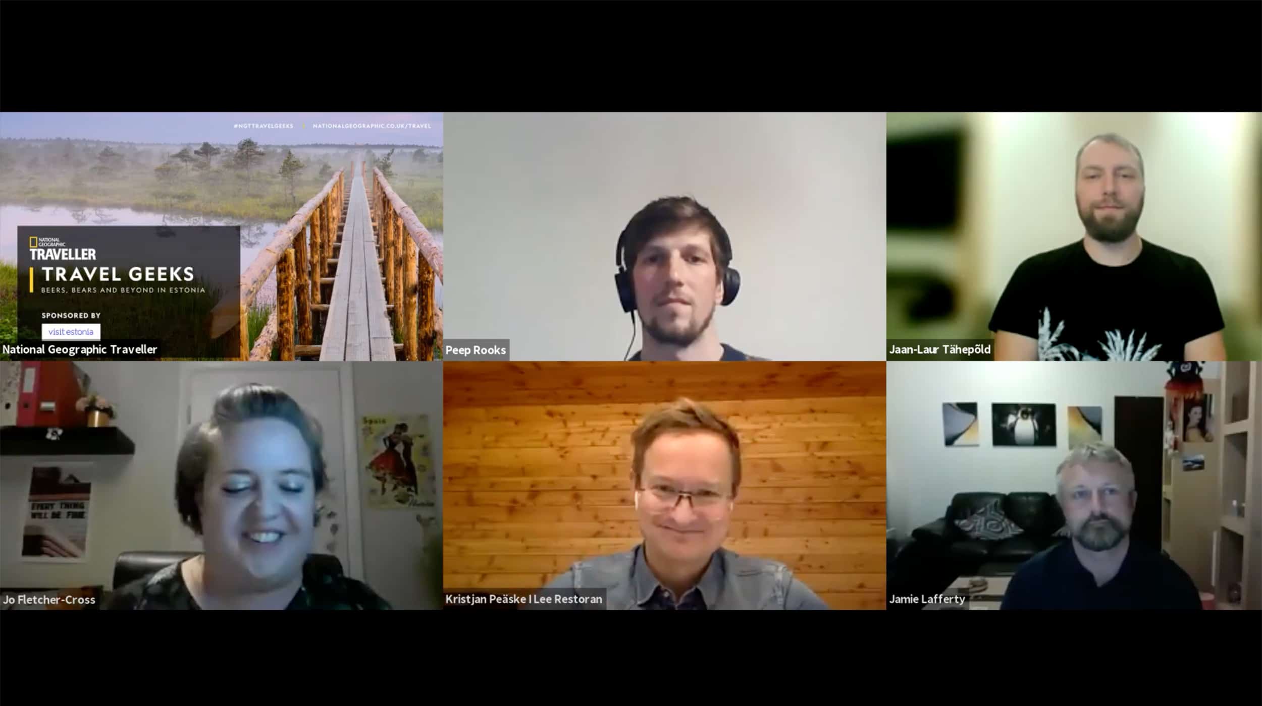A screenshot of the Travel Geeks: Beers, bears and beyond in Estonia event.
